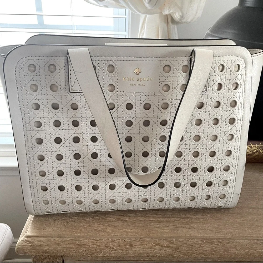 Kate Spade New York Patio Place Kimmie Fresh White Leather Tote Bag